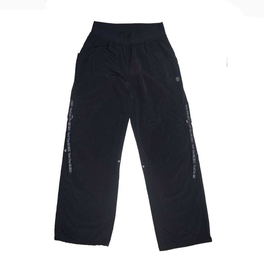 Zumba Fitness Black Nylon Feelin' It Cargo Dance Track Pants size XXL Black